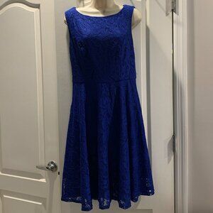 Royal Blue Floral Lace Dress